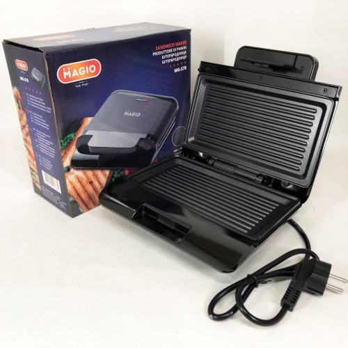 Бутербродниця MAGIO MG-378 750 Вт з антипригарним покриттям, Настільний гриль електричний-притискний