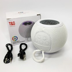 Беспроводная мощная колонка TG337 с Bluetooth, RGB-подсветкой и радио. Цвет: белый