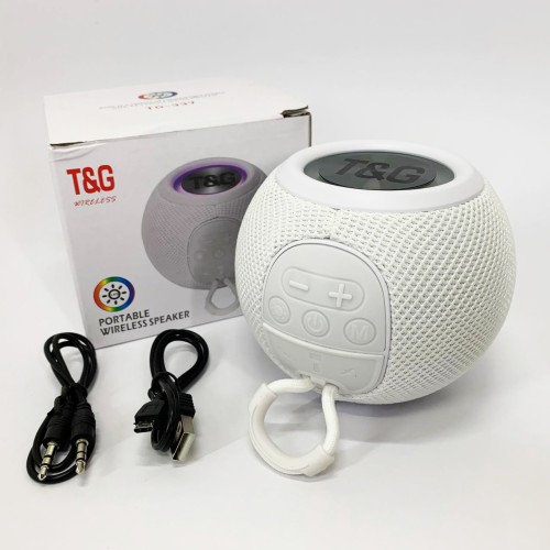 Беспроводная мощная колонка TG337 с Bluetooth, RGB-подсветкой и радио. Цвет: белый