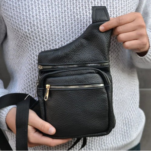 Тактическая кожаная сумка из натуральной кожи, кроссбоди, мессенджер мужской