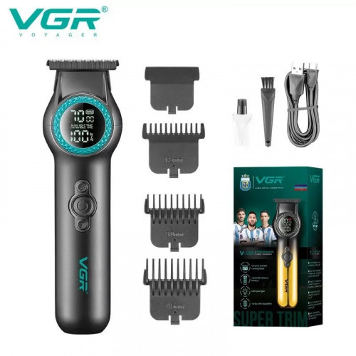Тример VGR V-990, 3 насадки, Многофункциональная аккумуляторная машинка для стрижки, VGR машинка