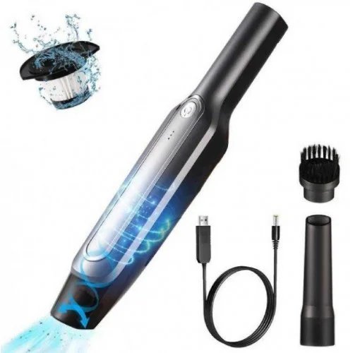 Пылесос для авто Car vacuum cleaner с аккумулятором, автомобильный пылесос беспроводной. Цвет: черный