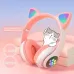 Беспроводные наушники с кошачьими ушками и RGB подсветкой Cat VZV 23M. Цвет: розовый