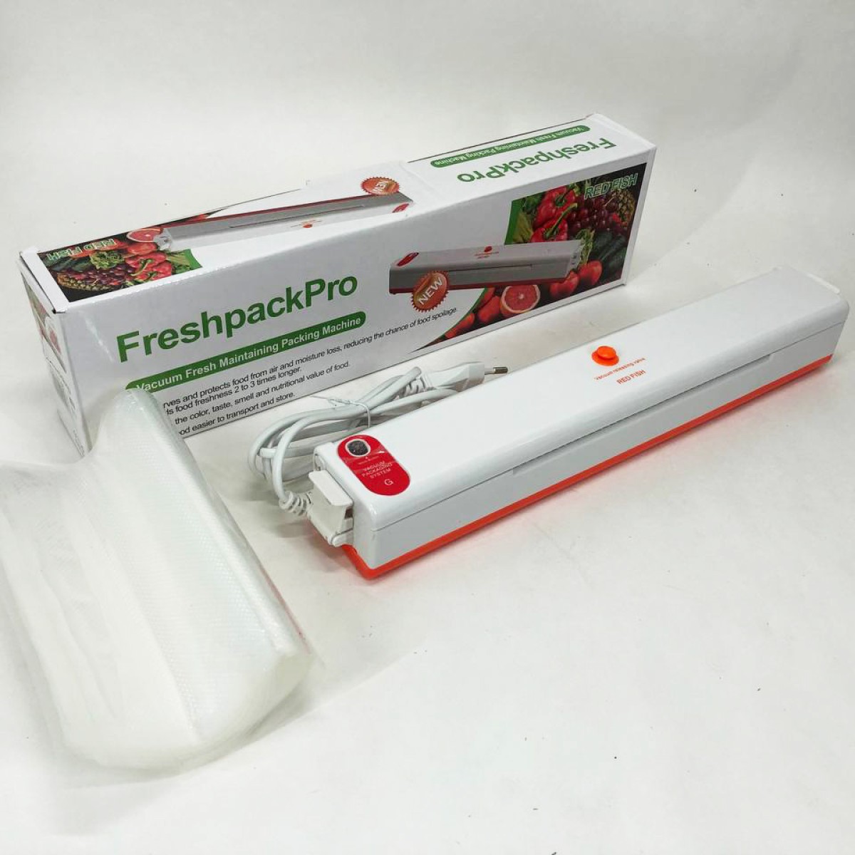Вакууматор Freshpack Pro вакуумный упаковщик еды, бытовой. Цвет: оранжевый (арт. 11357)