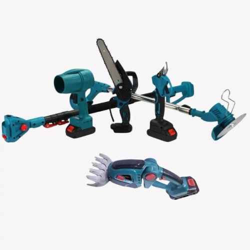 Акумуляторний універсальний садовий набір 6 в 1 Секатор Міні-пила Триммер Повітродувка Подовжувач Кущоріз