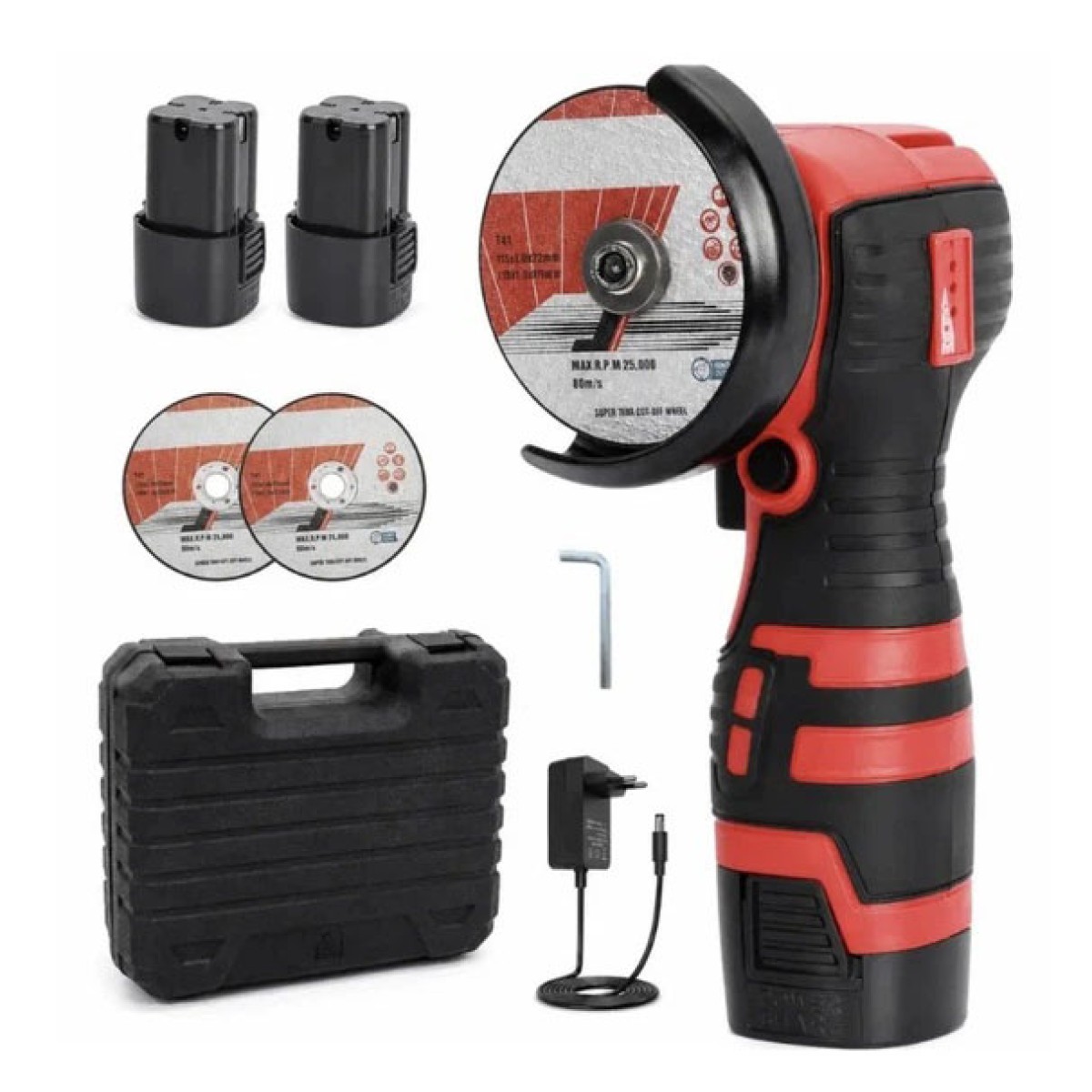 Аккумуляторная мини шлифмашина Boxer BX-3293 АКБ 2x18V скорость вращения 12500 об/мин диаметр диска 76мм