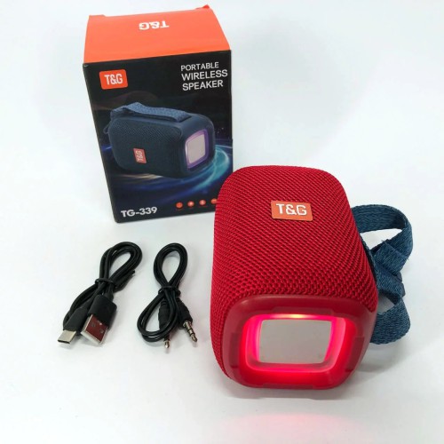 Портативная Bluetooth колонка TG339 5W с RGB подсветкой, Громкая блютуз колонка. Цвет: красный