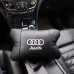 Автомобильная подушка для подголовника Audi – черная натуральная кожа