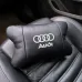 Автомобильная подушка для подголовника Audi – черная натуральная кожа