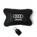 Автомобильная подушка для подголовника Audi – черная натуральная кожа