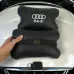 Автомобильная подушка для подголовника Audi – черная натуральная кожа