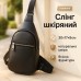 Сумка слинг из натуральной кожи. Кожаная слинг сумка. Серебрянные замки. Модель: 57649 - фото 11