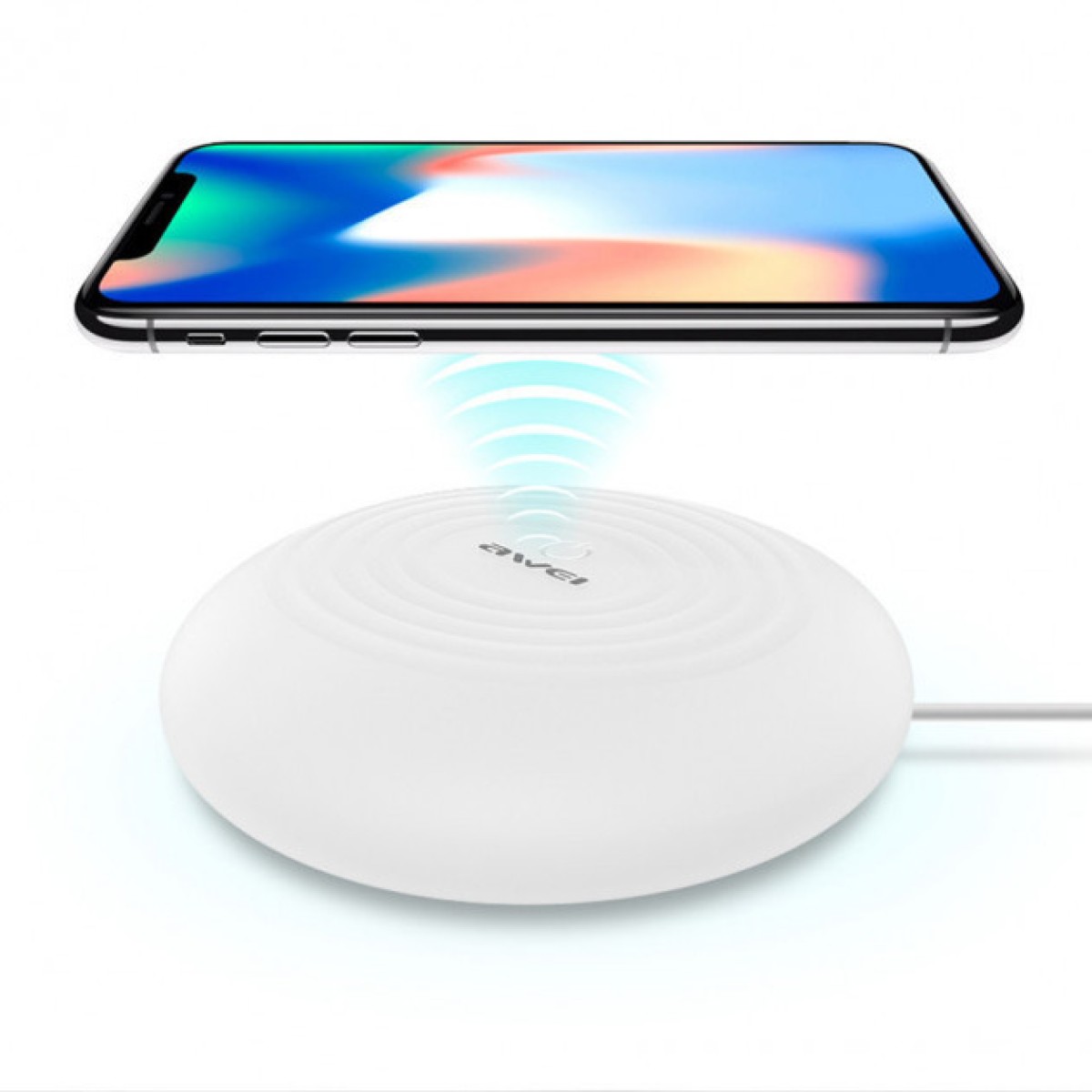 Беспроводная зарядка с подсветкой 7 цветов 10W 7 COLOR Awei W7 + WIRELESS CHARGE (арт. 11045)
