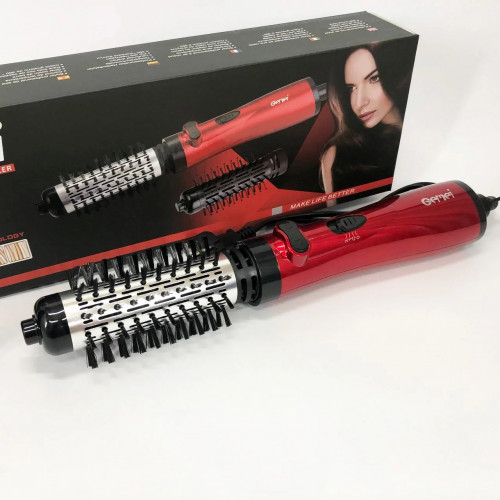 Фен щетка для сушки волос вращающейся Gemei GM-4829, Стайлер для укладки, браш воздушный, плойка расческа