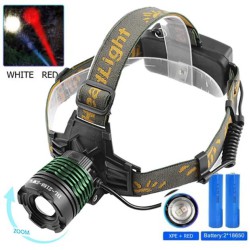 Аккумуляторный налобный фонарь Police 2188 2XPE (white+red)