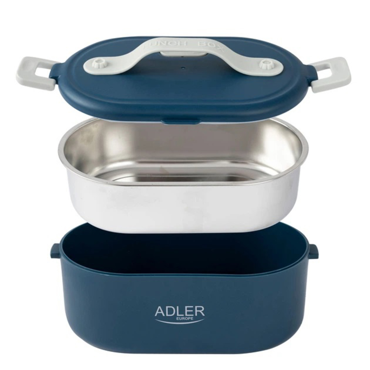 Ланч бокс с подогревом электрический Adler AD 4505 Blue 55 Вт металлический для еды с крышкой 0.8л  220В