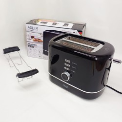 Тостер Adler AD 3224 7 рівнів обсмажування решітка для булочок 850Вт Black
