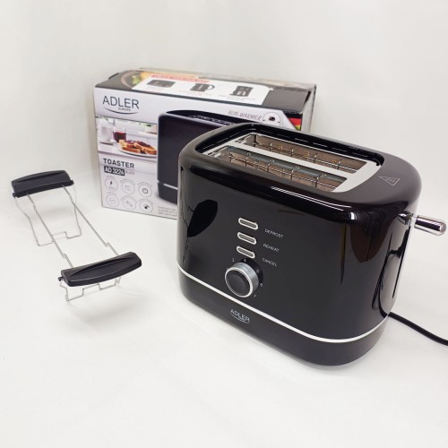 Тостер Adler AD 3224 7 уровней обжаривания решетка для булочек 850Вт Black