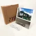 Электронные проводные настольные цифровые часы DS-6608 с фоторамкой, зелёная подсветка. Цвет: белый