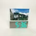 Электронные проводные настольные цифровые часы DS-6608 с фоторамкой, зелёная подсветка. Цвет: белый