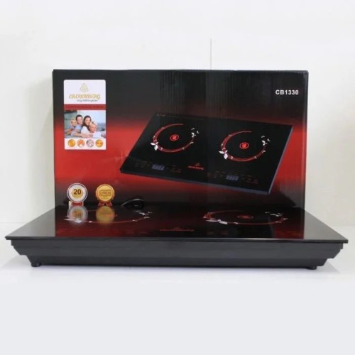 Инфракрасная двухкомфорочная плита Crownberg CB-1330 с сенсорным управлением 2000Вт