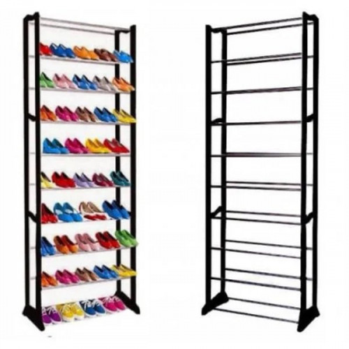 Полка для обуви 10 секций, органайзер для обуви на 30 пар обуви, обувница Black