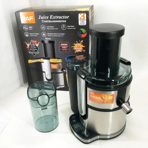 Электрическая соковыжималка RAF R.2700 для цитрусовых, фруктов и овощей с емкостью для сока 1.1 л 800 Вт