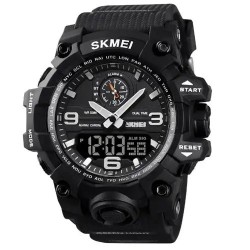 Часы наручные мужские SKMEI 1586BK BLACK, водонепроницаемые мужские часы, часы спортивные. Цвет: черный