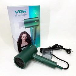 Профессиональный фен для волос VGR V-431 мощностью 1600-1800 Вт с режимом холодного воздуха. Цвет: зеленый