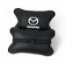 Набір шкіряних подушок Mazda з вишивкою логотипу + подарунок – шкіряний брелок - фото 10