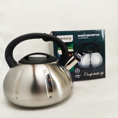 Чайник із нержавіючої сталі зі свистком Rainberg RB-627 об'ємом 3 л