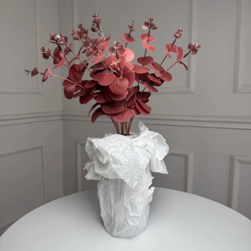 Букет евкаліпту штучний для декору 5шт/уп. Цвет: бордовый