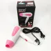 Фен для волос складной дорожный Gemei GM-1756 1200 Вт, Домашний фен для укладки. Цвет: розовый