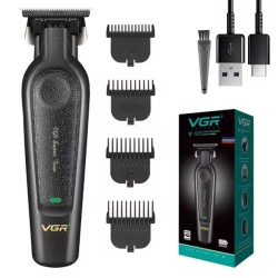 Аккумуляторная машинка для стрижки VGR V-995 + 4 насадки, 2000 мАч, USB