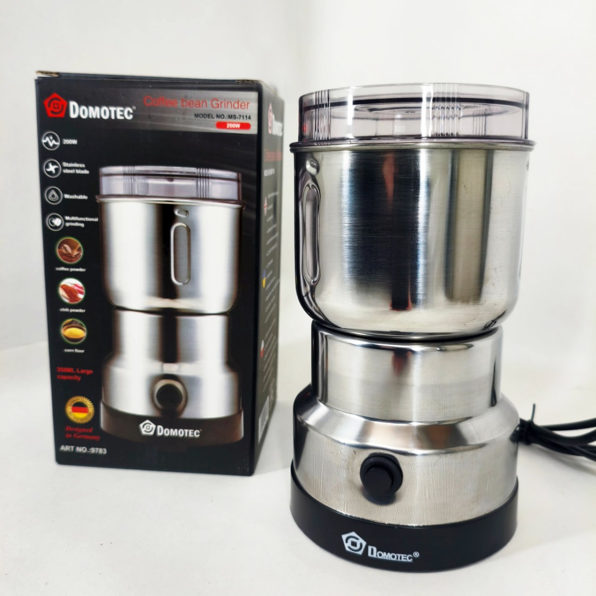 Электрическая кофемолка Domotec MS 7114 200Вт ножевая для кофе и специй (арт. 23667)
