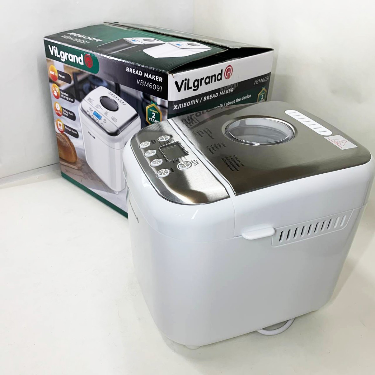 Хлібопічка ViLgrand VBM6091. Колір: білий (арт. 26013)