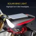 Велосипедный фонарь 7599 с звонком на солнечной батарее, АКБ Li-Ion, водонепроницаемый аккумуляторный