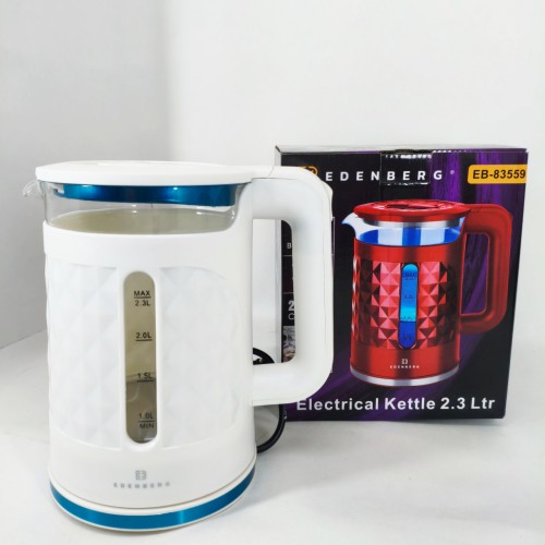 Електрочайник скляний Edenberg EB-83559 2.3л 1500Вт White