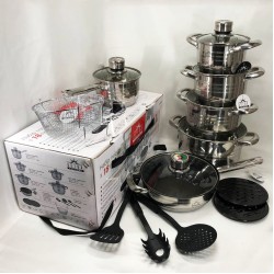 Набір посуду 18 предметів ASTRA A-2618, набір посуду для електричних плит, набори каструль