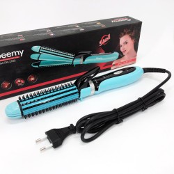 Плойка-утюжок 3в1 Geemy GM-2922 Плойка для создания объемных причесок, Стайлер для завивки. Цвет: голубой