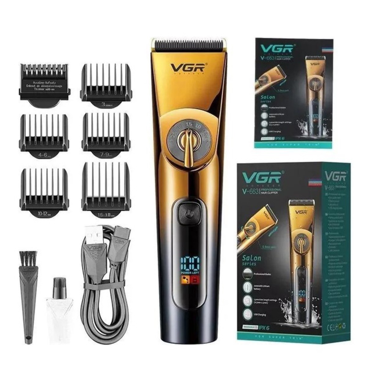 ✂️ VGR V-663 — Професійна машинка для стрижки з бездротовою свободою та салонною якістю вдома (арт. 13431)