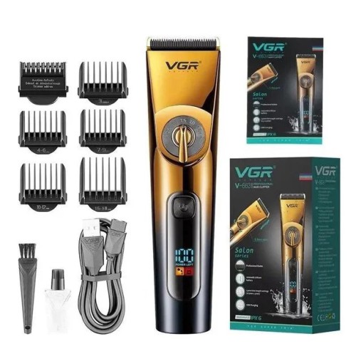 Профессиональная беспроводная машинка для стрижки VGR V-663 триммер для волос, бороды и усов
