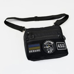 Тактическая сумка для патчей Cordura 600D — 5 карманов, мессенджер черный из ткани