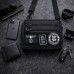 Тактическая сумка для патчей Cordura 600D — 5 карманов, мессенджер черный из ткани - фото 8