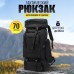 Рюкзак тактический чорний 4в1 70 л  + Подсумок  Водонепроницаемый туристический рюкзак. Цвет: черный - фото 11
