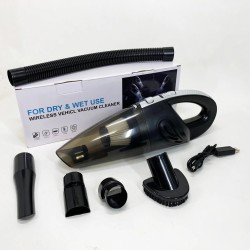 Мощный беспроводной пылесос автомобильный для сухой и влажной уборки в машине и дома +5 насадок