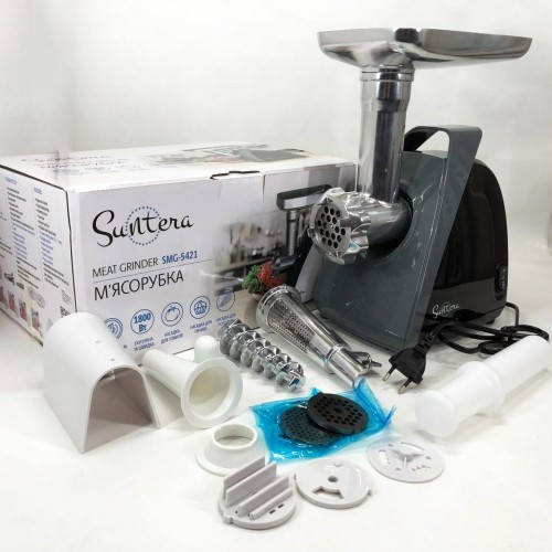 М'ясорубка Suntera SMG-5421B 1800 Вт, м'ясорубка електрична для м'яса, м'ясорубка для домашньої ковбаси