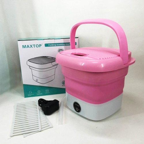 Складная стиральная машина MAXTOP machine, Стиральная машина для дачи без водопровода. Цвет: розовый