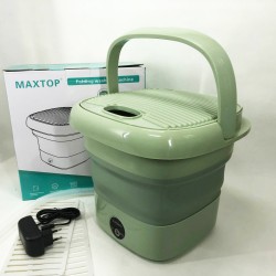 Складная стиральная машина MAXTOP silicon washing machine,  Портативная стиралка ведро. Цвет: зеленый