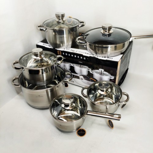 Набір посуду Edenberg EB-2001 з індукційним дном із нержавіючої сталі 12 предметів